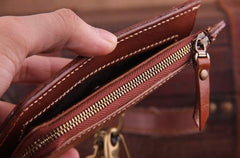 Genuine Leather Mens Cool Phone Key Wallet Card Slim Wallet Key Holder Car Key Case for Men - imessengerbags