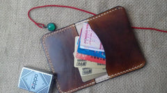 Vintage Leather Mens Slim Front Pocket Bifold Small Wallets Card Wallet for Men - imessengerbags