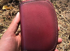 Vintage Leather Mens Small Wallet Zipper Card Coin Wallet for Men - imessengerbags