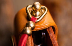 Handmade Leather Biker Mens Cool Car Key Wallet Coin Wallet Pouch Car KeyChain for Men - imessengerbags