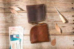 Cool Leather Mens Front Pocket Wallet Vintage Small Wallets for Men - imessengerbags