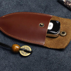 Handmade Leather Floral Mens Cool Car Key Wallet Coin Wallet Pouch Car KeyChain for Men - imessengerbags