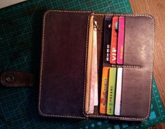 Handmade Leather Tooled Floral Mens Long Wallet Cool Long Wallet for Men - imessengerbags