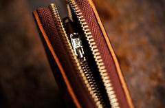 Handmade Leather Men Camouflage Cool Leather Wallet Long Phone Clutch Wallets for Men - imessengerbags