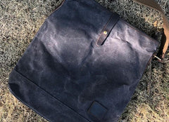 Waxed Canvas Messenger Bag for men Vintage Shoulder Bag for men