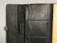 Genuine Leather Mens Clutch Cool Slim Wallet Passport Travel Clutch Wristlet Wallet for Men - imessengerbags