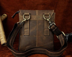 Mens Leather Small COURIER BAG Side Bag Waist Pouch Holster Belt Case Belt Pouch for Men - imessengerbags