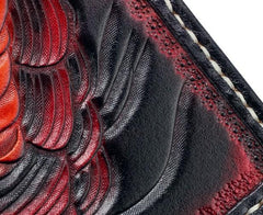 Handmade Leather Chinese Lion Mens Chain Biker Wallet Cool Leather Wallet With Chain Wallets for Men - imessengerbags