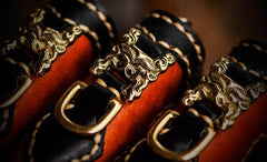 Handmade Leather Mens Chain Biker Wallet Cool Leather Wallet Long Clutch Wallets for Men - imessengerbags