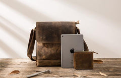 Small Leather Vintage Mens Cool Messenger Bags Shoulder Bags  for Men