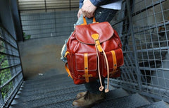 Cool Handmade Leather Mens Backpack Travel Backpacks Laptop Backpack for men - imessengerbags