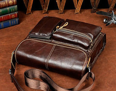 Cool Vintage Leather Mens Small Side Bag Messenger Bag Shoulder Bag for Men