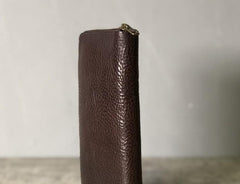 Genuine Leather Mens Cool Long Leather Phone Wallet Zipper Clutch Wallet for Men - imessengerbags