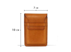 Badass Leather Mens Card Wallet Front Pocket Wallets Small Slim Wallet Change Wallet for Men - imessengerbags