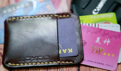 Leather Mens Slim Front Pocket Wallets Leather Cards Wallet for Men - imessengerbags