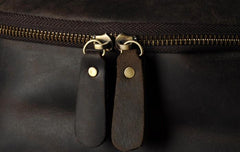 Genuine Leather Mens Cool Backpack Sling Bag Large Coffee Travel Bag Hiking Bag for men - imessengerbags