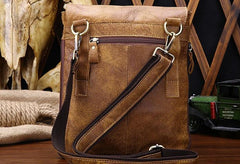 Cool Leather Mens Small Side Bag Messenger Bag Shoulder Bag for Men