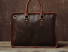 Handmade Leather Mens Cool Messenger Bag Briefcase Work Bag Business Bag Laptop Bag for men