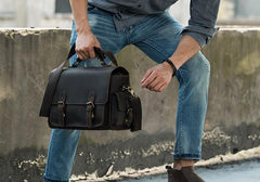 Coffee Vintage Leather Mens Camera Messenger Bag Crossbody Camera Bags for Men