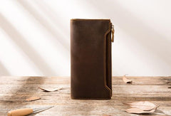 Vintage Cool Mens long Wallet Leather Wallet Long Wallet for Men - imessengerbags
