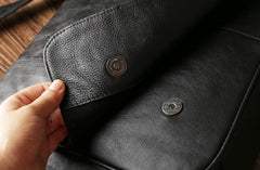 Genuine Leather Mens Cool Messenger Bag Shoulder Bag Chest Bag Bike Bag Cycling Bag for men
