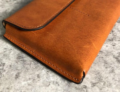 Handmade Leather Mens Cool Wallet Long Leather Wallet Clutch Wristlet Wallet for Men Women - imessengerbags