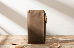 Cool Canvas Leather Mens Bifold Long Cards Wallet Long Wallet for Men - imessengerbags