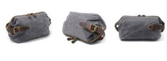 Cool Canvas Leather Mens Zipper Wristlet Bag Vintage Clutch Zipper Bag for Men
