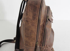 Handmade Leather Mens Cool Backpack Sling Bag Large Black Travel Bag Hiking Bag for men - imessengerbags