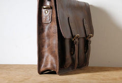 Genuine Leather Mens Cool Messenger Bag Briefcase Work Bag Laptop Bag for men