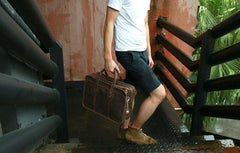 Vintage Leather Mens Large Travel Bags Handbags Shoulder Bags for men