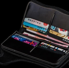 Handmade Leather Carp Mens Chain Biker Wallet Cool Leather Wallet With Chain Wallets for Men