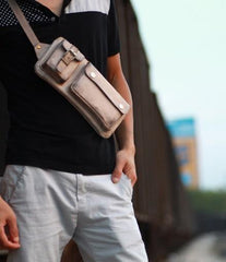 Handmade Leather Fanny Pack Mens Waist Bag Hip Pack Belt Bag Bumbag for Men - imessengerbags