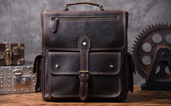 Handmade Leather Mens Cool Backpack Messenger Bag Briefcase Work Bag Business Bag for men - imessengerbags