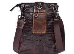 Cool Mens Leather Small Side Bag Belt Pouch Waist Pouch Holster Belt Case for Men