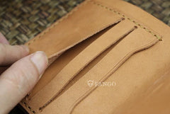 Handmade Leather Floral Mens Cool Slim Leather Wallet Men billfold Wallets Bifold for Men - imessengerbags