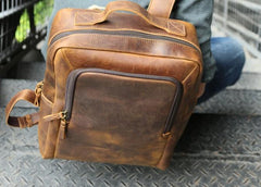 Vintage Leather Mens Backpacks Travel Backpack Laptop Backpack for men - imessengerbags
