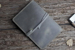 Handmade Leather Mens Cool Short Wallet Passport Card Holder Small Card Slim Wallets for Men - imessengerbags