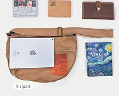Mens Canvas Cool Side Bag Messenger Bag Canvas Saddle Shoulder Bag for Men - imessengerbags