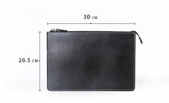 Cool Handmade Leather Mens Wristlet Bag Clutch Zipper Clutch for Men