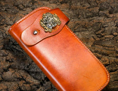 Handmade Long Wallet Mens Cool Leather Chain Wallet Biker Trucker Wallet with Chain - imessengerbags