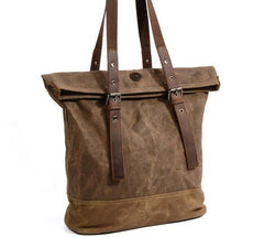 Mens Waxed Canvas Large Handbag Canvas Tote Bag Canvas Shoulder Bag for Men