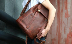 Cool Coffee Mens Leather Backpacks Travel Backpacks Laptop Backpack for men - imessengerbags