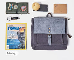 Cool Mens Canvas Backpack Canvas Travel Bag Canvas School Bag for Men - imessengerbags