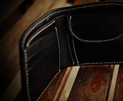 Handmade Leather Bifold Mens billfold Wallet Cool Slim Wallet Biker Wallet for Men - imessengerbags