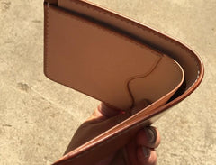 Handmade Leather Mens Cool billfold Leather Wallet Men Small Wallets Bifold for Men - imessengerbags