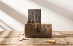 Cool Canvas Leather Mens Long Wallet Long Wallet for Men - imessengerbags