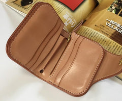 Handmade Leather Biker Wallet Mens Cool Short Chain Wallet Trucker Wallet with Chain