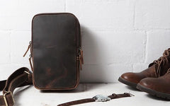 Cool Leather Mens Sling Bag Sling Shoulder Bags Sling Backpack for men - imessengerbags