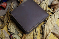 Handmade Leather Mens Cool Slim Leather Wallet Men billfold Wallets Bifold for Men - imessengerbags